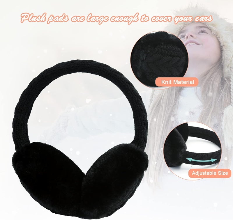 POXIMI Store Baby Warm Earmuffs Kid Magic Gloves Girl Soft Plush Ear Muffs Toddler Knit Mittens for Boy Winter Ear Warmer Set - Image 2